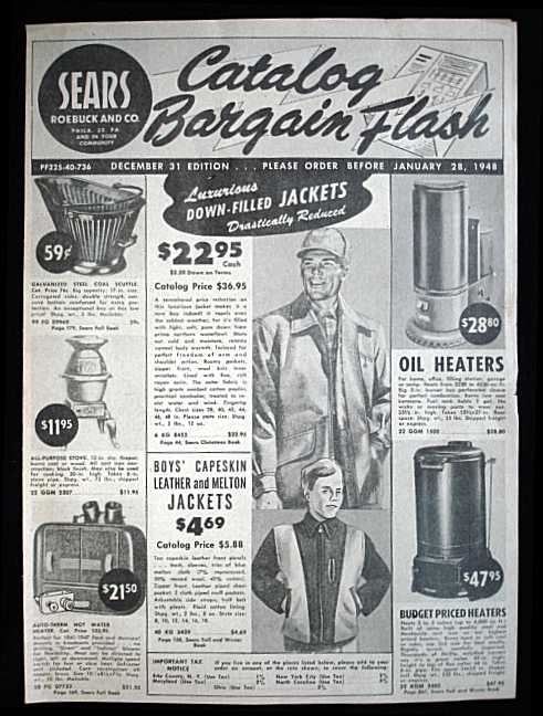 A typical 1920s Sears catalog page